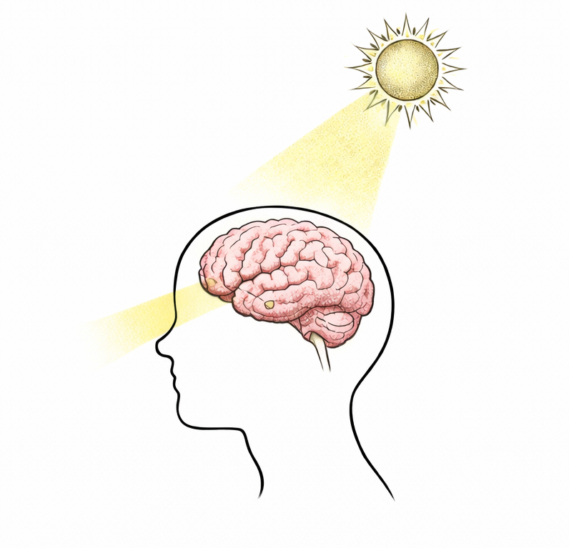Human brain and light